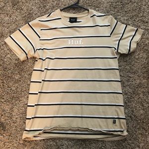 HUF Men’s Tan and Black Horizontal Shirt